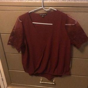 Fashion nova crochet top in plum size L